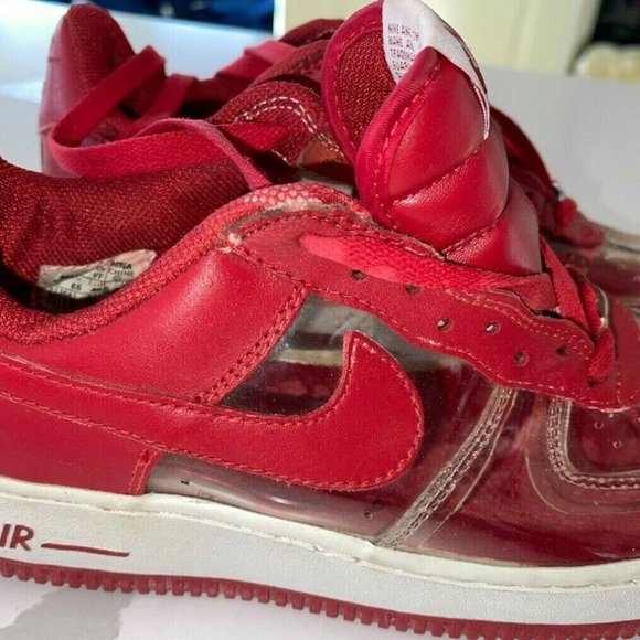 INVISIBLE RED AIR FORCE 1 NIKE SNEAKERS sz 7.5 JG1 main image 9